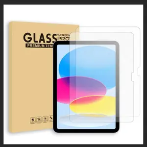 2-Pack iPad 11th/10th Gen Screen Protector, Tempered Glass, Face ID & Apple Pencil Compatible, High Sensitivity, Fits Air11,7/8/9/10.2inch Tablet Screen Protectors