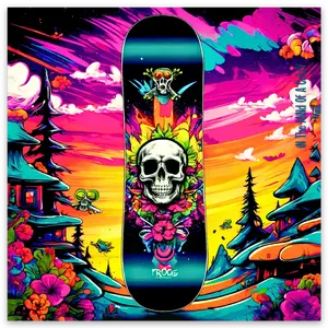 Sunset Skull Snowboard