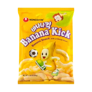 NONGSHIM Korean BANANA KICK Natural Banana Chips 45g - Healthy Snack, Gluten-Free, Vegan Treat