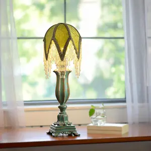 Vintage Emerald Beaded Lampshade | DIY Victorian Fringe Replacement Shade