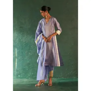 Midas lavender stripes kurta set
