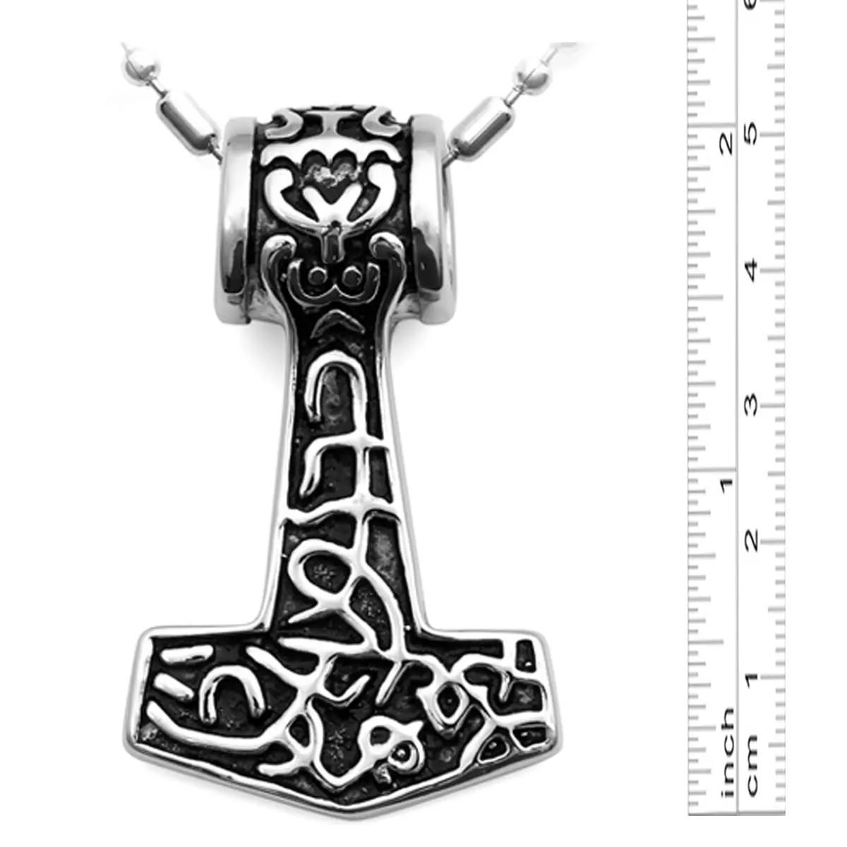 OIDEA Norse Mythology Mjolnir Hammer Pendant Necklace for Men Stainless Steel, Large Bold Viking Jewelry