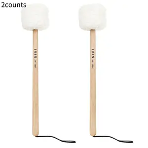 Professional Singing Bowl Mallets, 2 Counts Wooden Handle Percussion Instrument Mallets, Music Accessories for Home & Studio