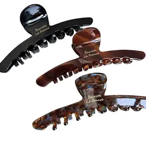 Barrette La France Women's Acetate Leopard Hair Claw Clips Chic Barrettes Styling Clips for Girls Lady Headwear Fashion Accessories