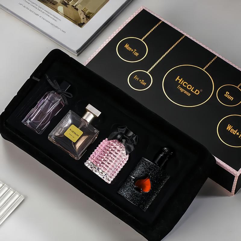 Perfume Gift Set For Women, 4 Pcs Perfume Set Valentine Gift for Her, Long-Lasting Fresh Floral Aromatic Fragrance, Ladies Perfume Set For Dating, Birthday, Gift To Girlfriend, Eau de Parfum For Women