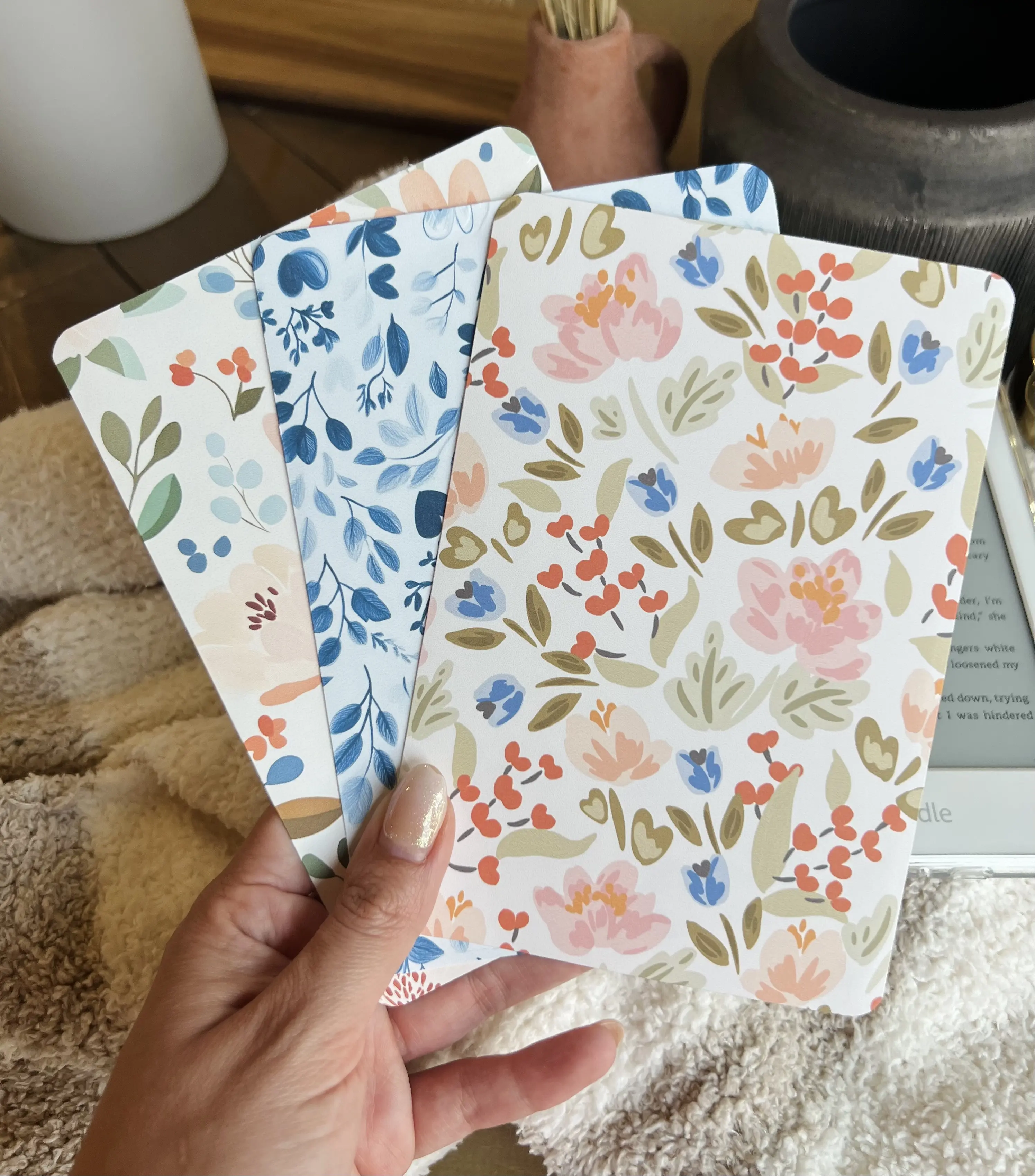 Floral Kindle Insert Laminated Cardstock for Kindle, Fall Kindle Paperwhite Insert