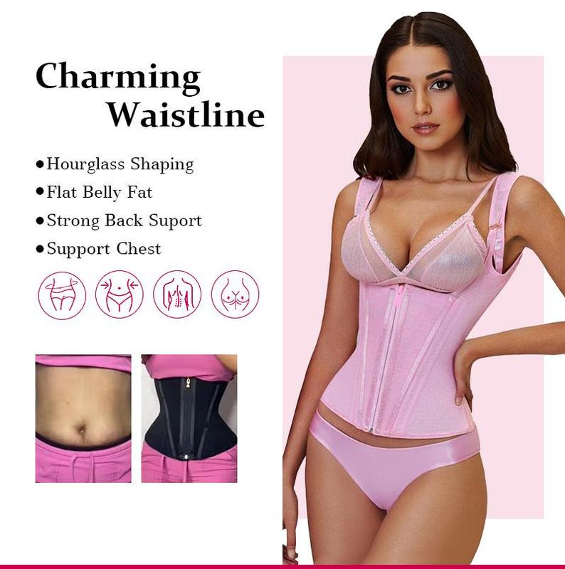 Women's Elastic Lumbar Tummy Control Waist Trainer - Specific Product for Women's Use as Described Zippered waist  vest Women's Latex Underbust Girdle back support faja formoms Full Body Shapewear waist  trainer  belt Women's Seamless V-Neck faja corset