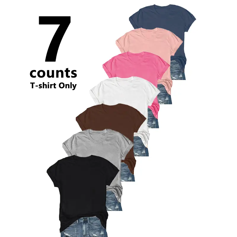 【Limited time deal】【Fast Shipping】Women's Short Sleeve T-Shirts Multipack, Loose/Relaxed Fit Solid Color Round Neck Casual Tee Tops Women Underwear CC-Peach All Seasons Tshirt #SummerVibes（T-shirt only） Womenswear Essential summerwins