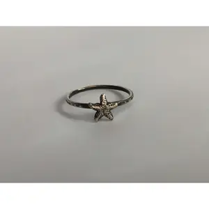 Starfish Stacking Ring. Sterling silver stacker jewelry mix and match. Sea star ocean jewelry.