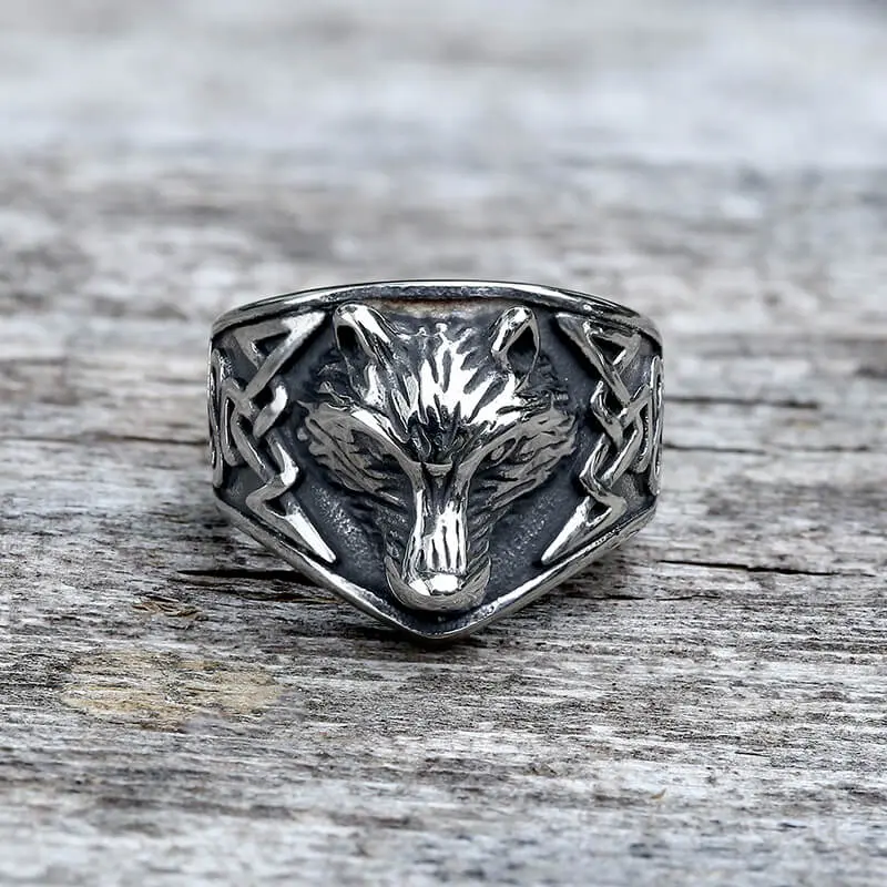 GTHIC Stainless Steel Unisex Norse Fenrir Wolf Viking Ring Fashion Jewelry For Daily Wear Birthday Gift