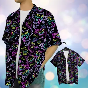 Soft Girl Summer 2026 – Limited Anime Gener Gar Evolution Hawaiian Shirt – Tropical Ghost Vibes, Summer Beach Short Funny Unisex Vacation Outfit Neon Shirt Gifts