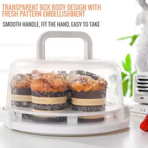Portable Cake Storage Box, Clear Cake Fresh Keeping Box with Lid, Food Storage Box for Home Kitchen, Kitchen Accessories