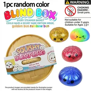 1pc Blind Box Baozi Dumpling Squeeze Toy, Steam Basket Packaging, Small Gift, Classroom Reward, Fun Stress Relief Toy, Squishies