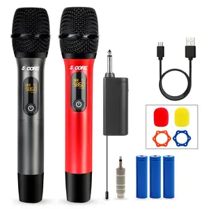 5Core Wireless Microphone Pair UHF Handheld Microfonos Inalambricos Cordless Mic RED + GRAY Does not apply