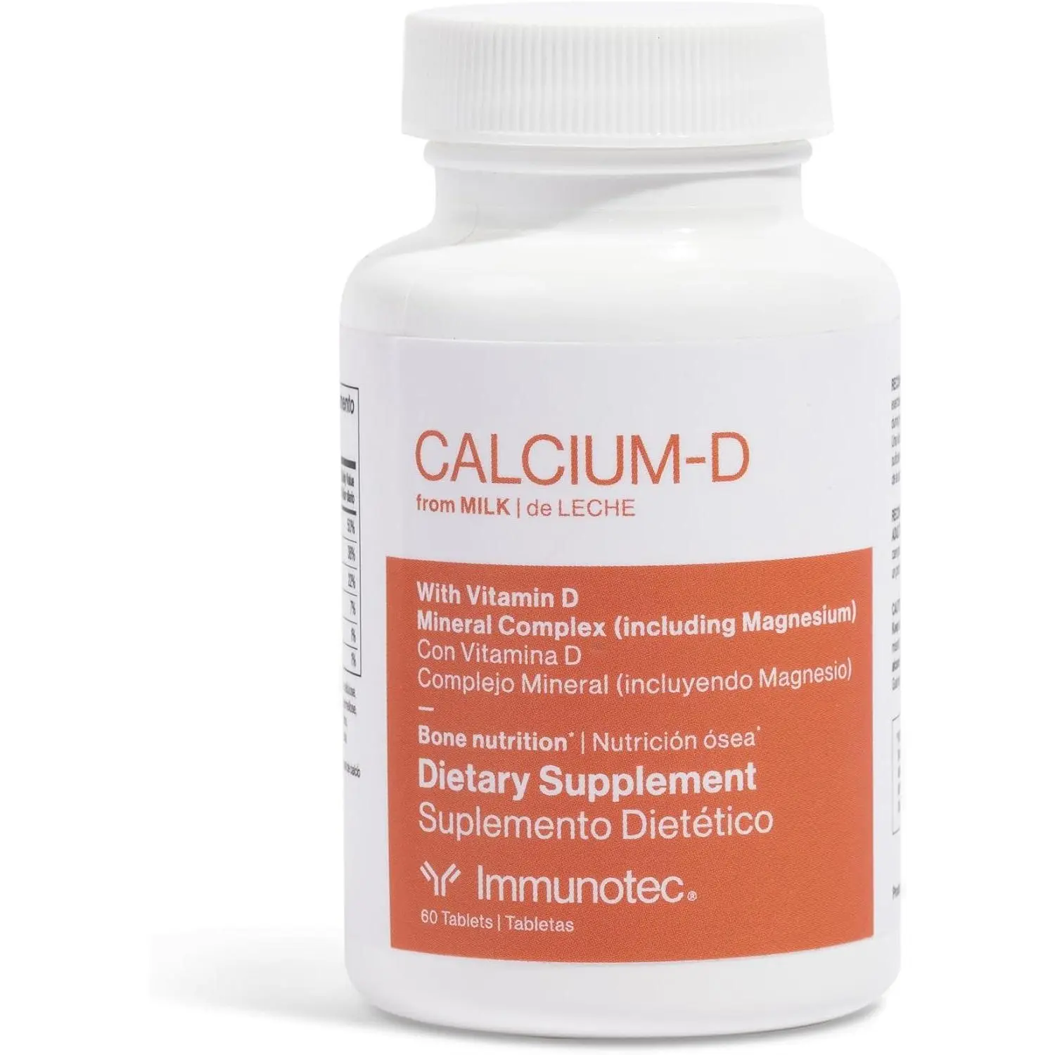 Immunotec Edible Milk-Derived Calcium-D Supplement with Vitamin D3 - Bone Health Support, Muscle Support - 60 Tablets, Includes Vitamin D3