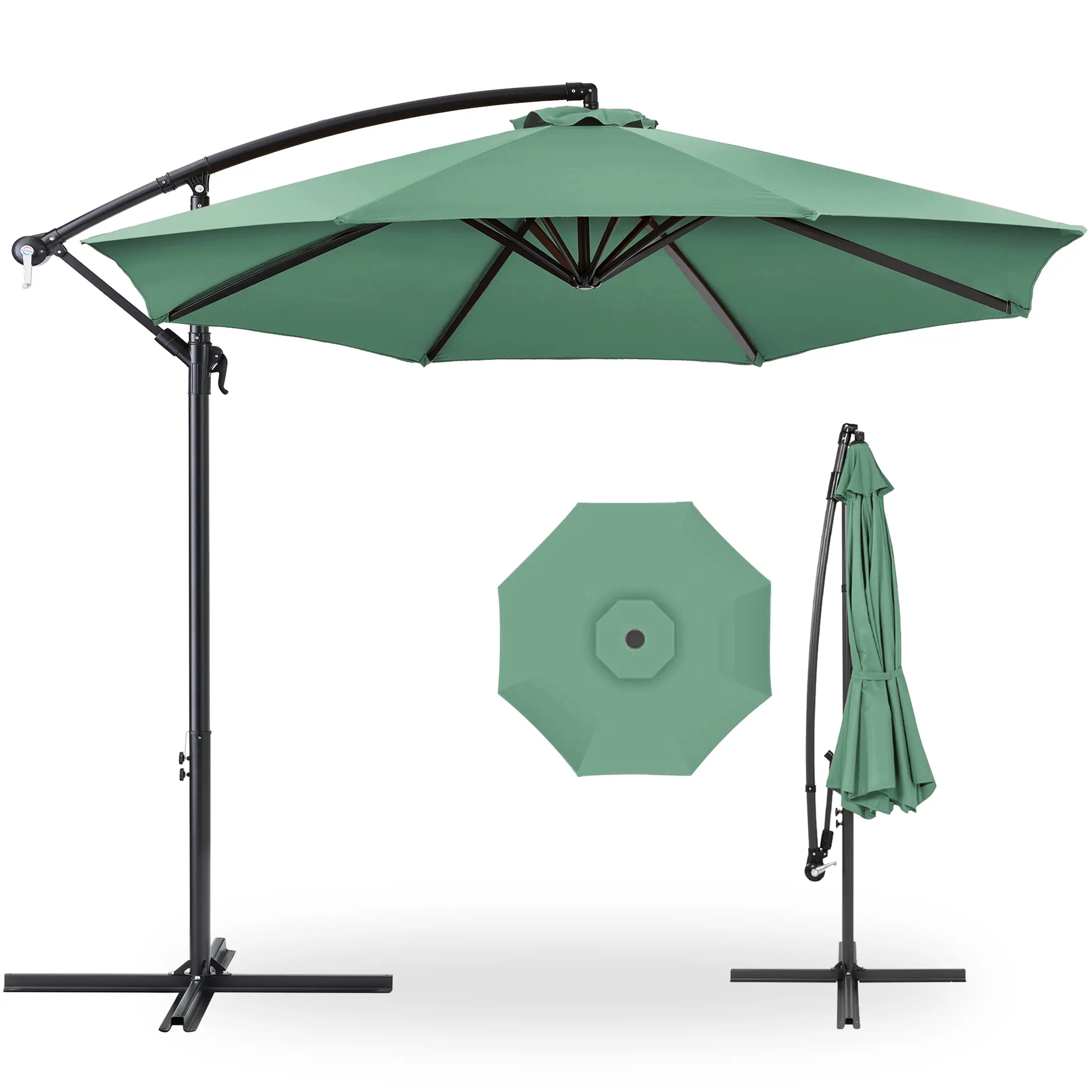 Best Choice Products 10ft Offset Hanging Outdoor Market Patio Umbrella w/ Easy Tilt Adjustment