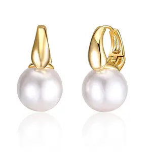 Aprilery Gold-Toned Pearl Drop Earrings, Fashion Jewelry for Daily/Party/Formal Occasions