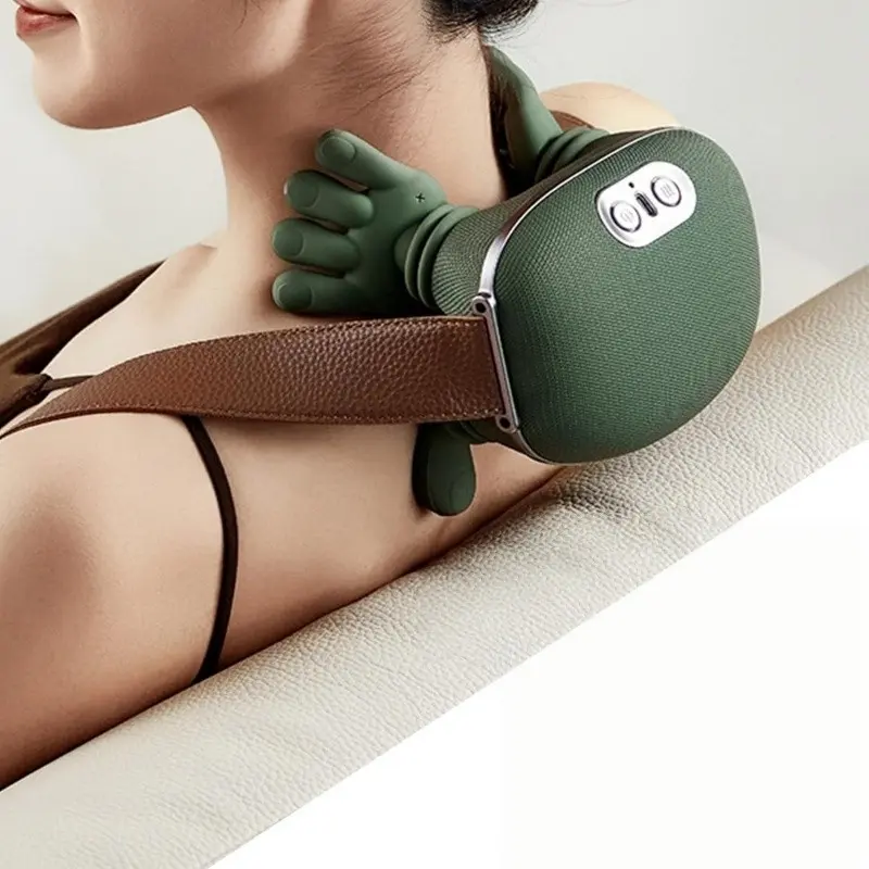Bionic hand heating massage device, deep tissue pain relief, wireless portable electric finger pressure 4D kneading massage, simulate the human hand, suitable for neck/shoulder massage, home massage, Usb rechargeable massagers, Body care machine