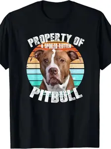 Pit Bull owner's retro Pitbull T-shirt, 100% cotton, Halloween, Thanksgiving, Christmas gift, suitable for men, women, family, and friends, S-XXXL, black.