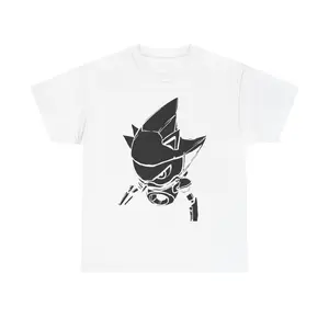 Futuristic Robot Hedgehog Graphic T-Shirt, Cyber Mecha Animal Anime Style Tee, Sci Fi Gamer Streetwear Shirt, Minimalist Mechanical Character Graphic Top, Edgy Techwear Fashion Tee, Unisex Gift for Gaming and Anime Fans Aesthetic