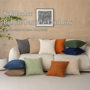 2 Piece No Fill Pillow Cover, Bubble Velvet Texture, Unique Texture, Fashionable Comfortable Easy Maintenance Large Grain, Home Sofa Bed Restaurant Bedroom Cushion Case