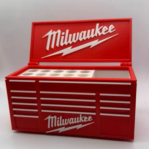 Milwaukee Toolbox Desk Organizer – 3D Printed Pen Holder for Tool Lovers - Desk Accessories