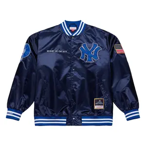 Jay-Z The Blueprint x New York Yankees Navy Satin Full-Snap Jacket