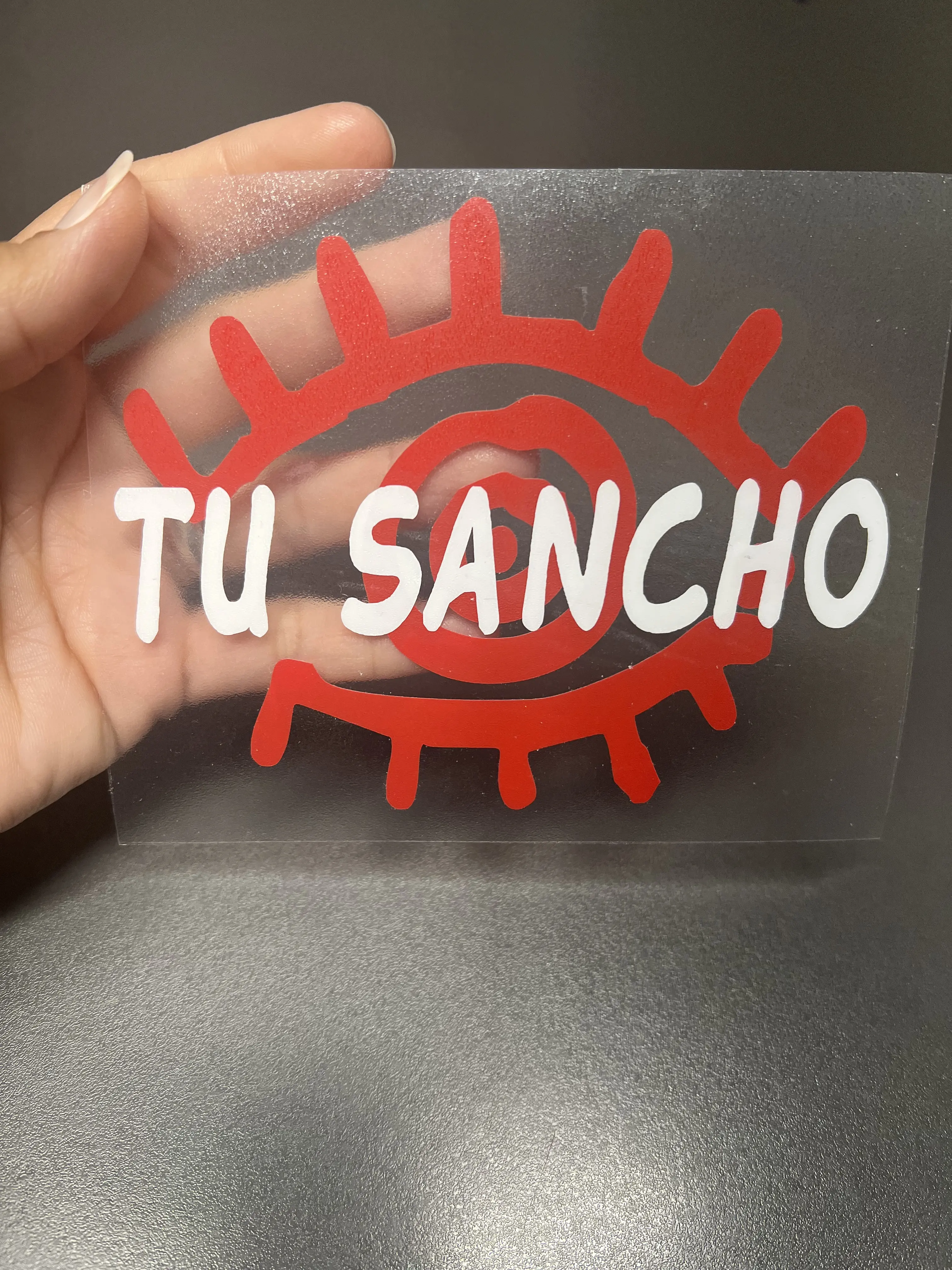 "Tu Sancho" Red and White layered Vinyl Car/Window/Wall Decal