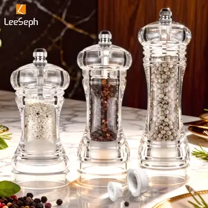 Leeseph Pepper Grinder, Acrylic Salt and Pepper Shakers, Adjustable Coarseness, Ceramic Rotor, Kitchen Accessories, Durable Design