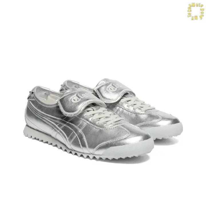 Metallic Silver Leather Casual Sneakers | Shiny Leather Upper | Lightweight Cushion Sole | Retro Street Style Summer Footwear | Comfort Fit Unisex Multiple Sizes