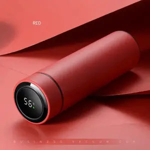 500ml Stainless Steel Vacuum Insulated Smart Thermos Cup - Reusable, Washable Water Bottle with LED Digital Temperature Reminder for Beverage (Kitchenware, Drinkware)