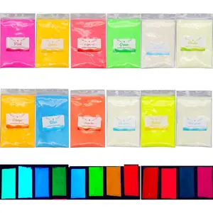 12 Colors Glow in The Dark Luminous Pigment Powder Non-Toxic Skin Safe Long Lasting Resin Dye for Epoxy Resin Acrylic Paint Slime Nails Fine Art DIY Crafts Halloween Party 0.35oz Each