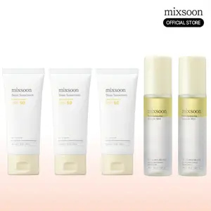 [3+2] mixsoon Bean SPF 50 Sunscreen & Balancing Ampoule Mist Set – Glow Barrier Hydration Bundle (5pcs)