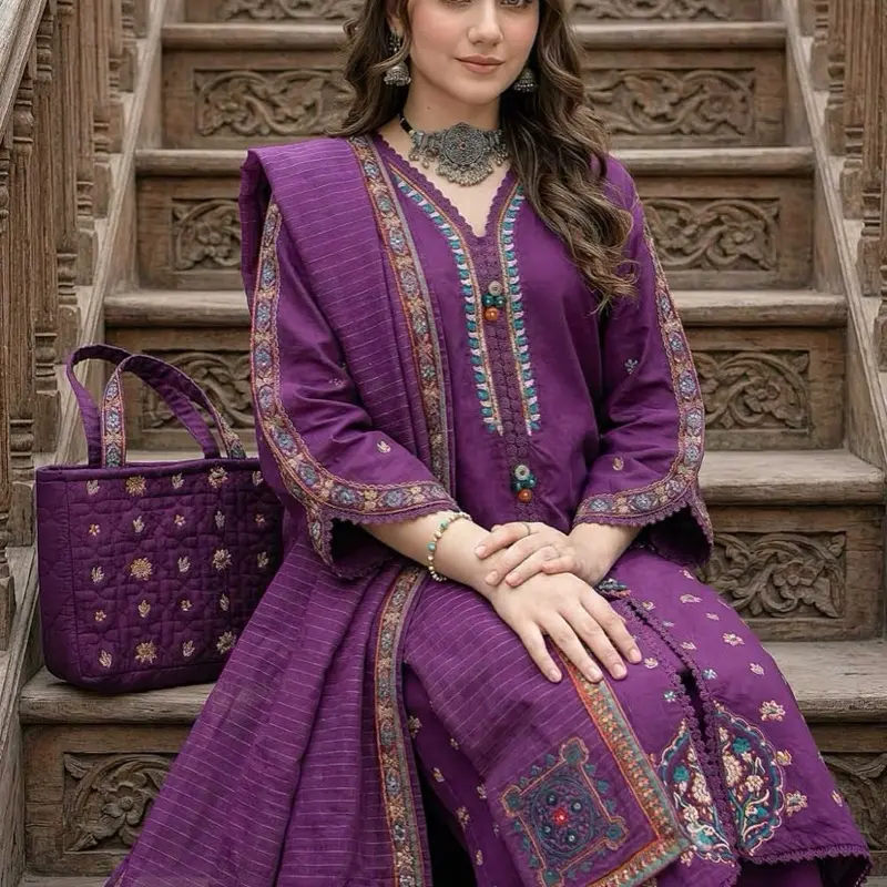 Pakistani panjabi women outfit Zahrah Rubab cotton fabric