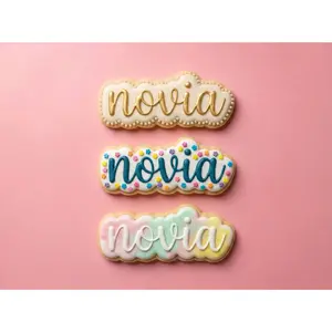Novia Cookie Cutter Bakeware - 2", 3", 4" Spanish Bride Wedding Party Script Stamp & Outline