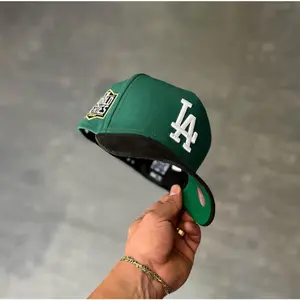 New Era LA Dodgers Green 9FORTY Baseball Hat White Logo, Black Brim Gloss Finish, Premium Streetwear Cap