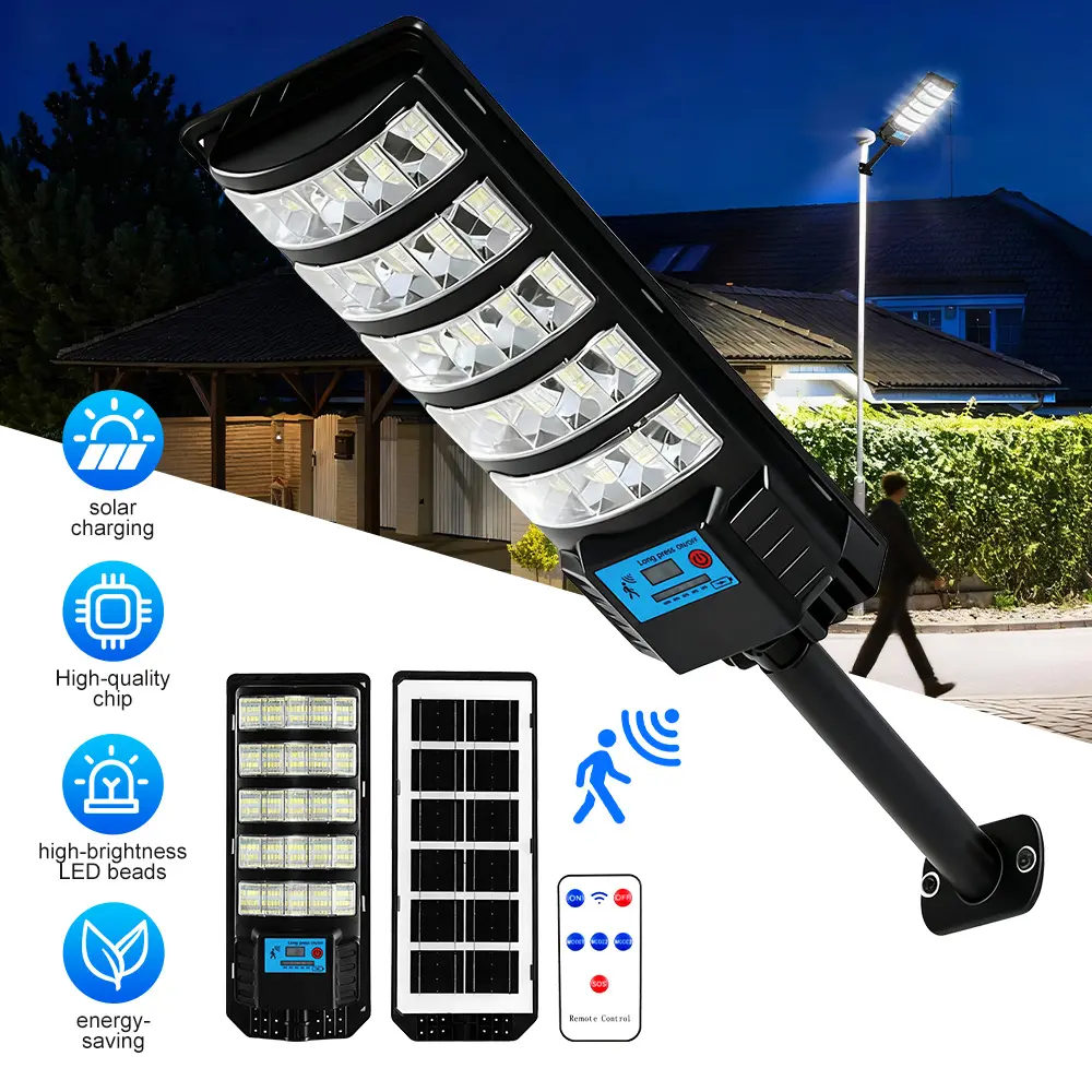 SDJJ-YTLJF01 300W 3-Side Wide Angle Solar Wall Light, Outdoor Courtyard Lamp for Home Improvement Exterior Lighting