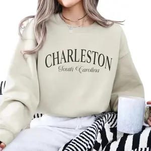Charleston Sweatshirt, South Carolina Sweater, Travel Destination Graphic Sweatshirt, Aesthetic Preppy Crewneck Trendy Collegiate Sweatshirt UIU