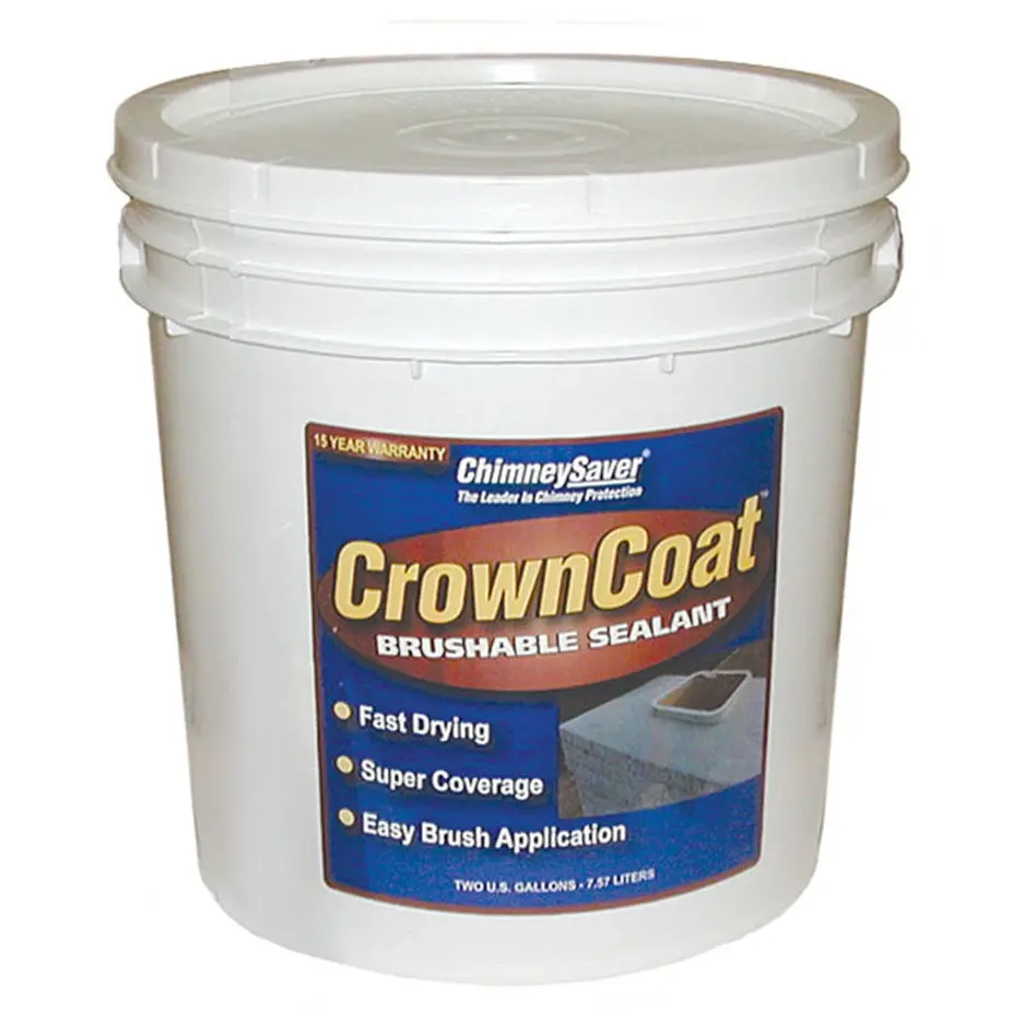Saver Systems 300010 Elastomeric Chimney Crown Coating, 5 gal Brushable Gray Sealant - Environmentally Friendly, Fast Drying, Cures 2-4 Hours for Chimneys