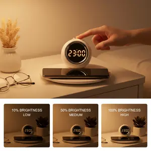 Smart Alarm Clock - 3-in-1 with 15W Alarm Clock with Wireless Charging, Digital Display, Adjustable Night Light & Fast Charging for Heavy Sleepers, Bedroom & Gifts Deco#Summer Wins#Fathersdaygift