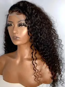 26 Inch Soft Non-Stick Pre-Banked Long Wig, 180% Density Daily Curly Hair, 13x4 Headband Frontal Lace Wig, High Heat Resistant