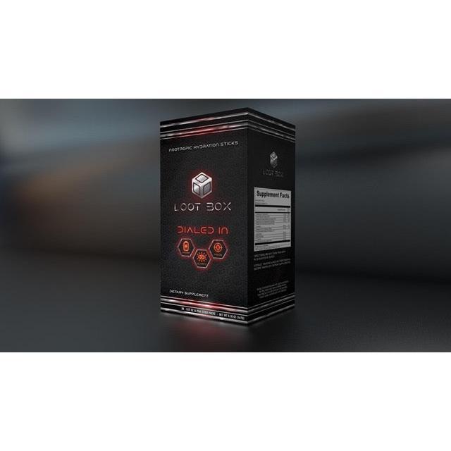 LOOT BOX Dialed In Nootropic Hydration Sticks for Gamers & High Performers - Enhanced Energy, Focus, & Reaction Time - 30 Count