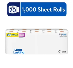 Toilet Paper 1000 Rolls 1,000 Sheets Per Roll - Ideal for Wipes, 20 Rolls per Roll