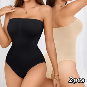 Women'S Seamless High-Support Bodysuit, Seamless Shaping Garment with Four-Way Stretch, Solid Color Design Without Padding, Provides Tummy Control And Support for Posture