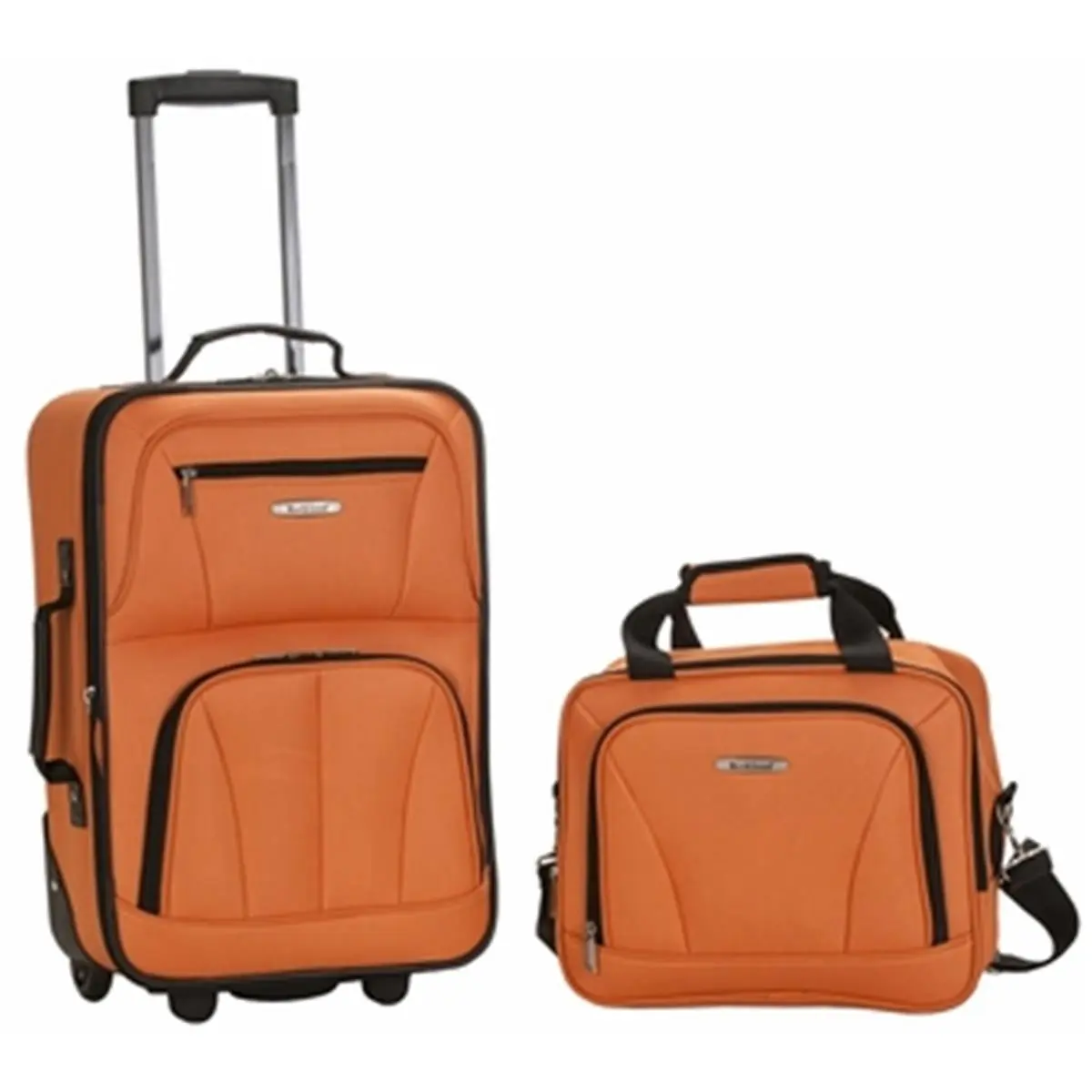 212 MAIN Expandable Hardside Travel Luggage Set - 2-Piece, Orange, EZ-Roll Wheels, Heavy-Duty EVA, PVC-Backed, Zipper Closure, Expandable Hardside Luggage