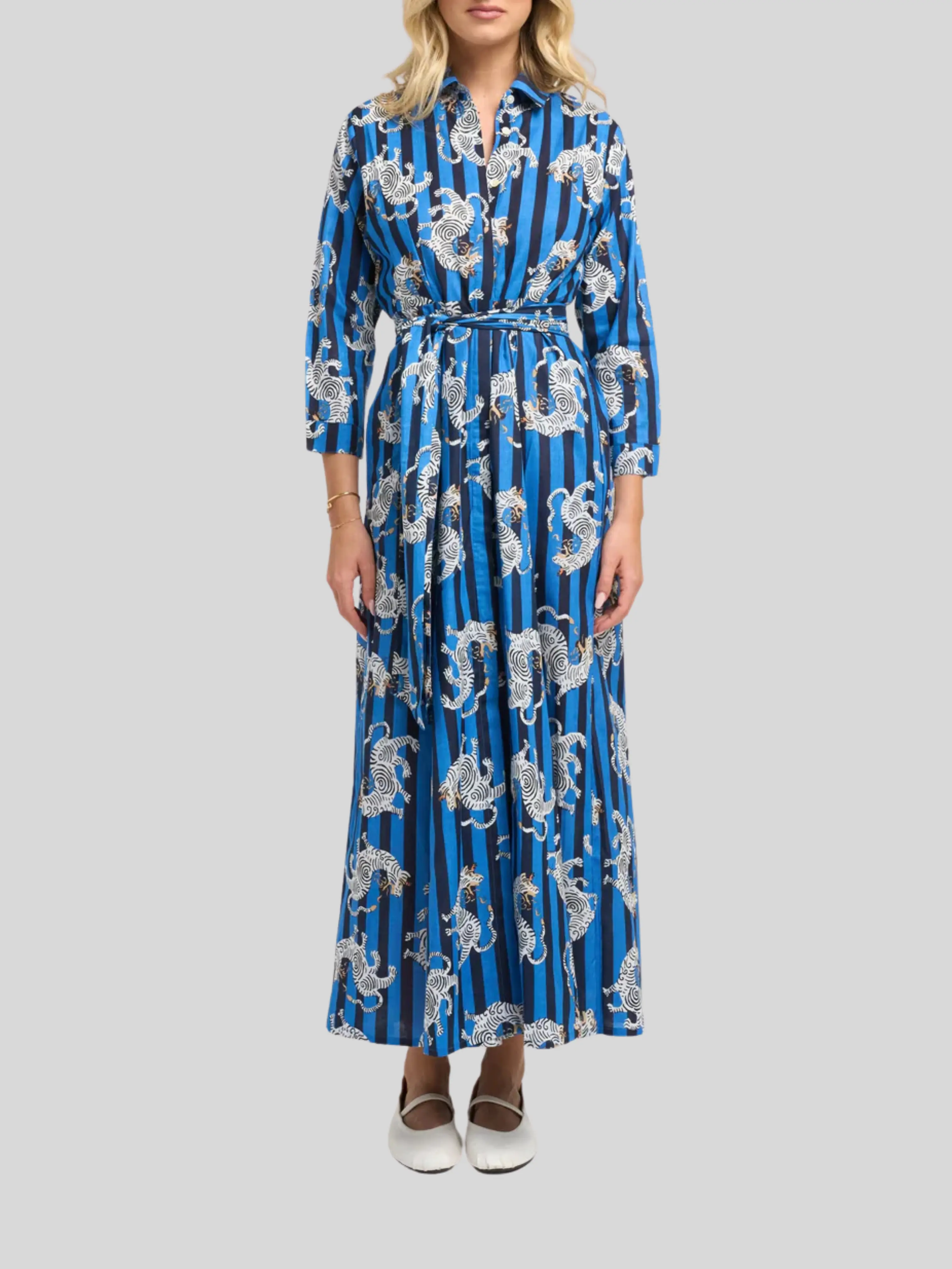 Luciana Tibet Dragon Dress in Navy