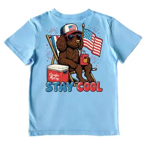 Stay Cool Kids Shirt, Cute Checkered 4th of July Toddler Tee,Hunting Season Toddler Shirt, Chocolate Lab Dog Mallard Tee, Cute Kids Tee