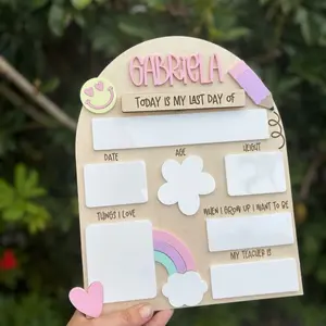 Pastel rainbow board My first day of school sign, back to school photo prop board, last day of school board, school photo prop, rainbow board