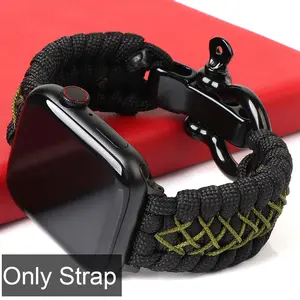 Men's Nylon Strap For Apple Watch Band, Smart Watch Straps, Stainless Steel Adjustable Buckle, Compatible with iWatch Series 3-11 Se Ultra, Outdoor Sports Accessory, Smartwatch Strap
