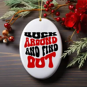 Buck Around & Find Out Ornament, Football Ornament, Acrylic Ornament, Ceramic Ornament